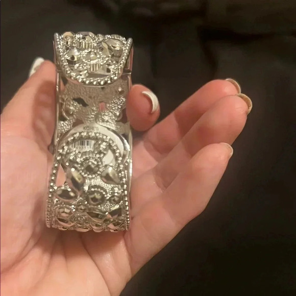 Floral and CZ Bracelet Stye Watch - Picture 2 of 5